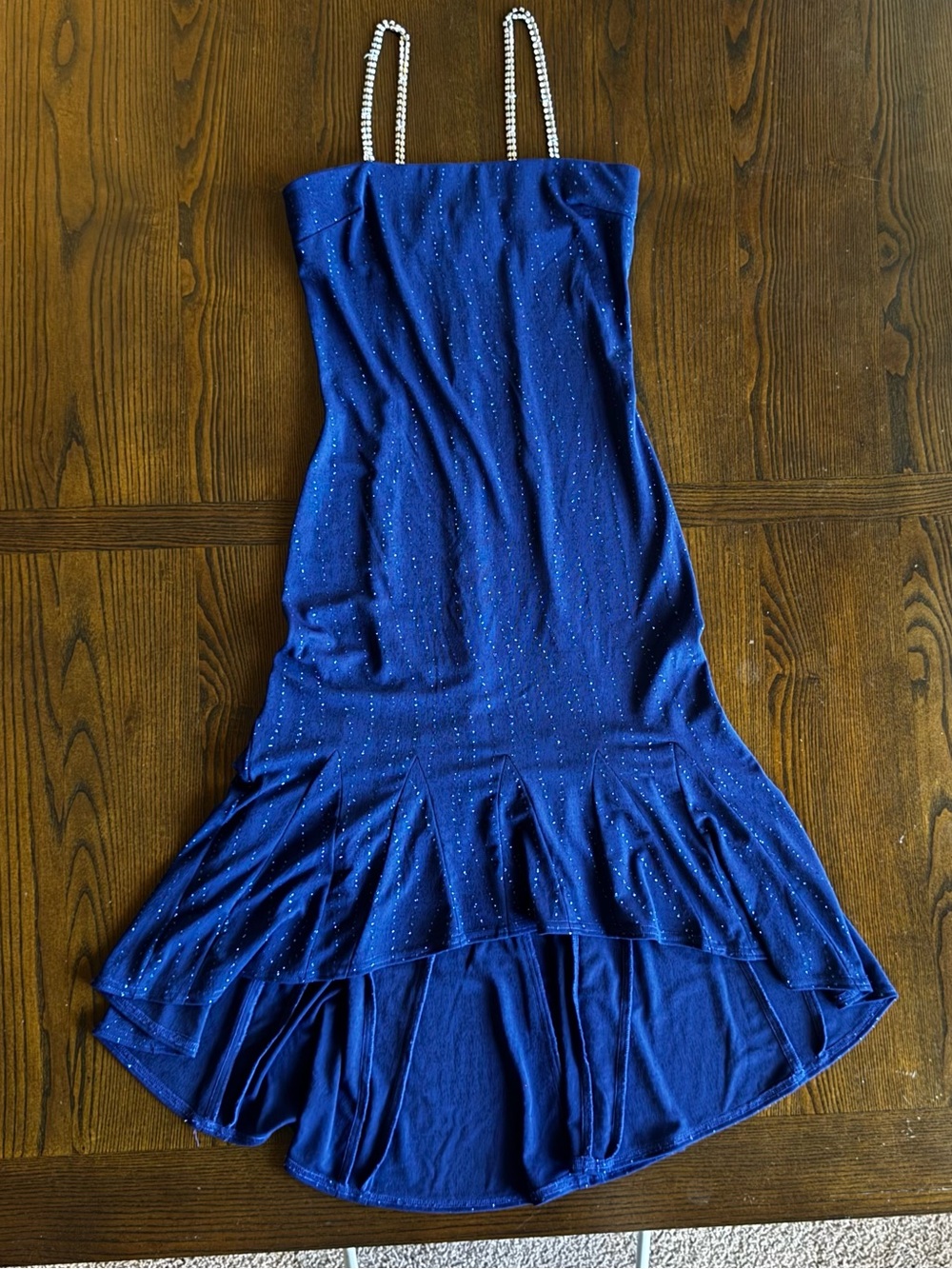 Jessica McClintock Royal Blue Evening Dress with Rhinestone Detail